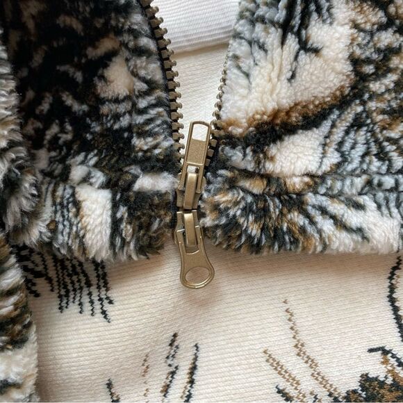 Rare Vintage Mazmania Ivory Pinecone Fleece Jacket Size Medium/ Large - Picture 13 of 16